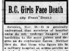 "B.C. Girls Face Death"