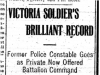 "Victoria Soldier's Brilliant Record"