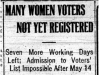 ""Many Women Voters Not Yet Registered"