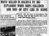 "Many Killed in Halifax by Bomb Explosion When Ships Collided"