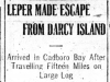 "Leper Made Escape from Darcy Island"