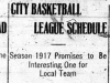 "City Basketball League Schedule"