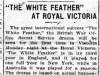 "'The White Feather' at Royal Victoria"