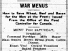 "War Menus"