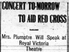 "Concert To-morrow to Aid Red Cross"