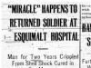 "'Miracle' Happens to Returned Soldier at Esquimalt Hospital"