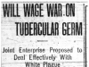 "Will Wage War on Tubercular Germ"