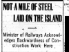 Limited Railway Work on Island