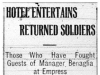 Returned Soldiers Entertained