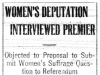 Women's Deputation and the Premier