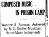 "Composed Music In Prison Camp"