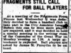 "Fragments Still Call For Ball Players"