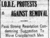 "I.O.D.E. Protests Against Removal"