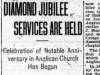 "Diamond Jubilee Services are Held: Celebration of Notable Anniversary in Anglican Church has Begun"