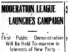 "Moderation League Launches Campaign"