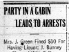 "Party in Cabin Leads to Arrests"