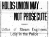 "Holds Union May Not Prosecute"