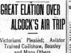 "Great Elation Over Alcock's Air Trip"