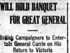 "Will Hold Banquet for Great General"