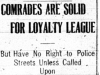 "Comrades are Solid for Loyalty League"