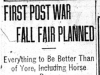 "First Post War Fall Fair Planned"