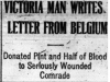 "Victoria Man Writes Letter from Belgium"