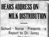 "Hears Address On Milk Distribution"