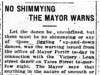 "No Shimmying, The Mayor Warns"