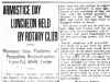 "Armistice Day Luncheon Held By Rotary Club"