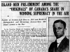 "Island Men Pre-Eminent Among The "Originals" Of Canada's Share In Winning Supremacy In The Air"