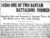 "143rd One of Two Bantam Battalions Formed"