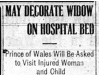 "May Decorate Widow On Hospital Bed"