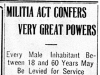"Militia Act Confers Very Great Powers"