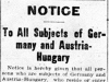 "To All Subjects of Germany and Austria-Hungary"