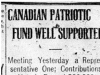 "Canadian Patriotic Fund Well Supported"
