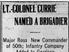 "Lt.-Colonel Currie Named a Brigadier"