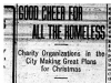 "Good Cheer For All the Homeless"