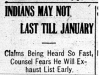 "Indians May Not Last Till January"