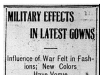 "Military Effects in Latest Gowns"