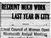 "Recount Much Work Last Year in City"