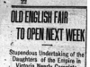 "Old English Fair to Open Next Week"