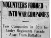 "Volunteers Formed into War Companies"