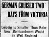 "German Cruiser Two Days from Victoria"