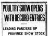 "Poultry Show Opens with Record Entries"