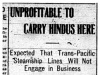 "Unprofitable to Carry Hindus Here"
