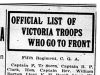 "Offical List of Victoria Troops Who Go to Front"