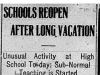 "Schools Reopen After Long Vacation"