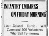 "Infantry Embarks on Friday Morning"