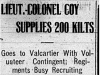 "Liet. Colonel Coy Supplies 200 Kilts"