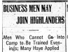 "Business Men May Join Highlanders"